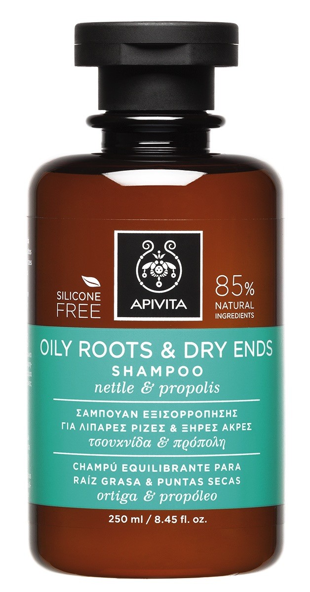 APIVITA OILY ROOTS & DRY ENDS SHAMPOO ΜΕ ΤΣΟΥΚΝΙΔΑ & ΠΡΟΠΟΛΗ 250ml