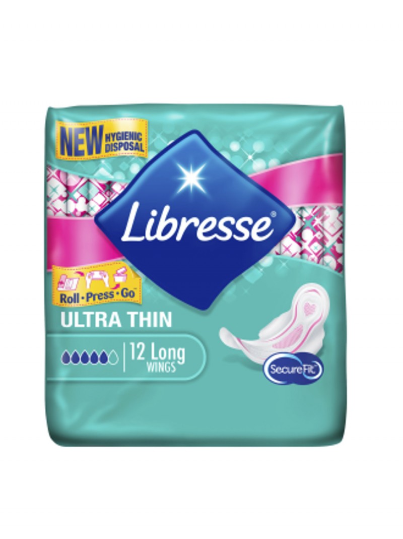 LIBRESSE ULTRA THIN LONG WINGS 12PCS SANITARY NAPKINS / OB Pharmavel